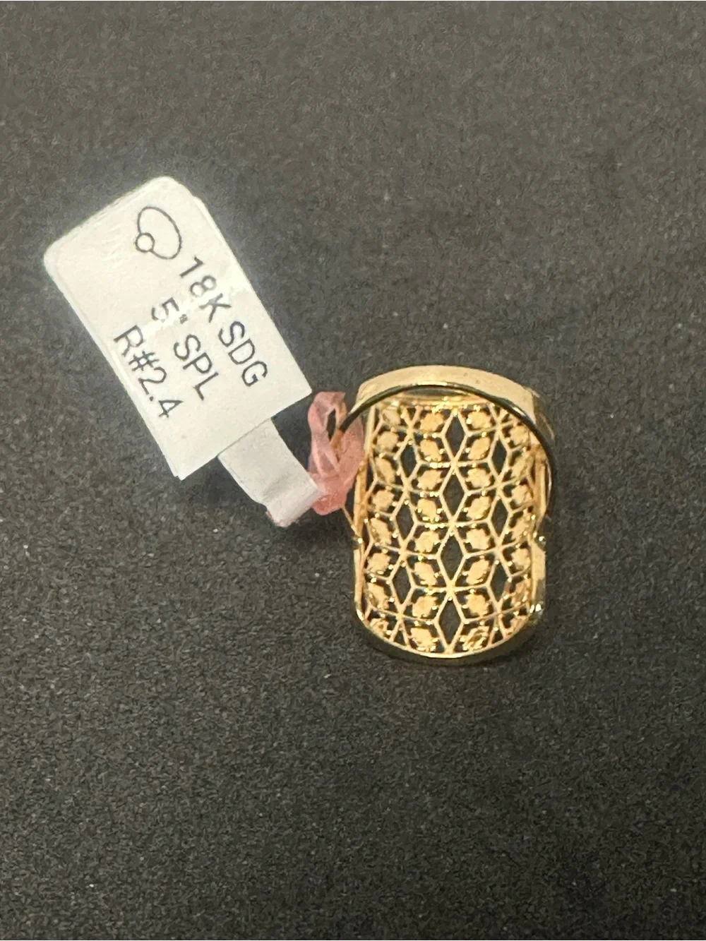18K Saudi Gold Ring Size5